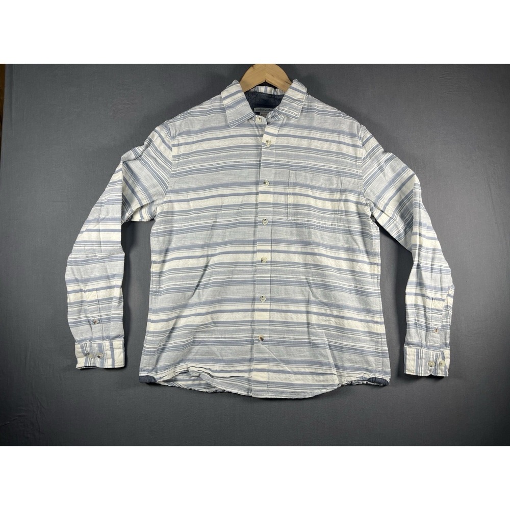 Carbon 2 Cobalt Casual Button Up Shirt Striped Long Sleeve Mens Size Medium
